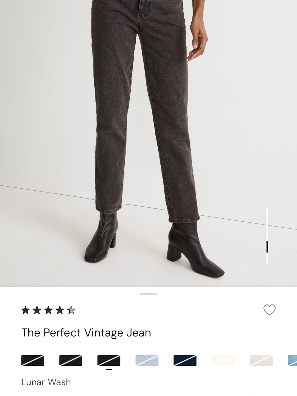NWT Madewell The Perfect Vintage Jean in Lunar Wash Black Size 27 MD711
